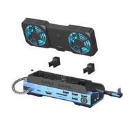 Juqoyue Docking Station per Giochi Type-C 10 In 1 per Steam DeckROG Ally/per Switch M.2 PCie Nvme Hard Disk Box, HUB USB C 4K60HZ Doppia Ventola