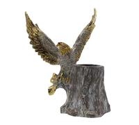 Juqoyue Eagle Stump Matita Portapenne Organizzatore Ornamenti in Resina Statua Moderns Home Office Figurine Decor Desktop A