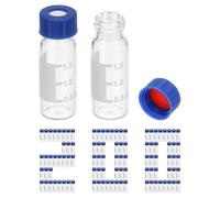 Juqoyue Fiala Autocampionatore da 2 Ml, Fiale HPLC/ 9-425 Fiale Trasparenti da Laboratorio Fiala Campione Tappo A Vite Toppa per Scrivere 200 Pezzi