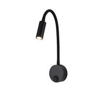 Juqoyue Lampada A Parete Flessibile A LED da 3W, Luce Calda 3000K, AC85-265V. Tipo di Cablaggio. Lampada da Comodino con Luce Spot Regolabile e Rotante. Montata A Parete per Lettura.