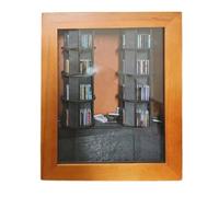 Juqoyue Libreria In Miniatura, Angolo per Libri In Legno, Libreria, Decorazione, Angolo di Lettura In Miniatura con Libreria Girevole per Regali