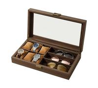 Juqoyue Organizzatore per Scatole Porta Orologi - Porta Orologi da Tavolo con Espositore per Gioielli, Scatola Portaoggetti In Legno per Gioielli, Scatola Portaoggetti da Comodino