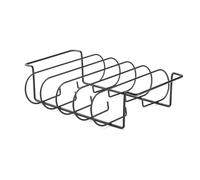 Juqoyue Scaffale per Costine In Acciaio Inossidabile Antiaderente per Grigliate, Tiene 4 Supporti per Costine. Colore: Nero.