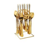 Juqoyue Set di In Acciaio Inossidabile da 24 Pezzi: Eleganti Forchette, Cucchiai, Cucchiaini da Tè e Coltelli per La Sala da Pranzo e La Cucina,