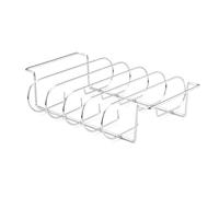 Juqoyue Supporto per Costine In Acciaio Inossidabile Antiaderente per Grigliare. Può Contenere Fino A 4 Supporti per Costine da Grigliare. Colore