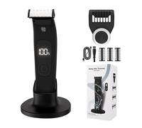 Juqoyue Tagliabarba Elettrico per Uomo - Impermeabile, Protezione Regolabile, Multiuso per Rifinitura, Bordatura e Rasatura, Uso Asciutto/Bagnato