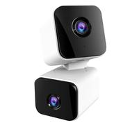 Juqoyue Telecamera WiFi Tuya da 4 MP, Doppia Lente, Doppio Schermo, Monitoraggio Umano, Rilevamento Umano Tramite Intelligenza Artificiale, Videosorveglianza, Camera, SPINA UE