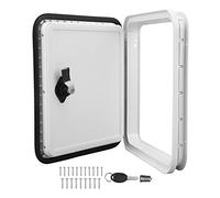 Juqrelith Bocchetta di Accesso Marina, 297x350mm, Stagna e, Grigio - Doppia Serratura di Sicurezza, Installazione Orizzontale o Verticale, Ideale per e Yacht