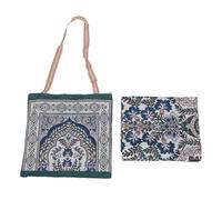 Juqrelith Borsa da Spiaggia e Telo in Cotone, Morbido, Asciugatura Rapida, Set Leggero - Design Elegante, Multiuso per Palestra, Picnic e Piscina (Verde scuro)