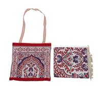 Juqrelith Borsa da Spiaggia e Telo in Cotone, Morbido, Asciugatura Rapida, Set Leggero - Design Elegante, Multiuso per Palestra, Picnic e Piscina (Rossa)