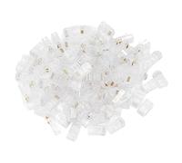 Juqrelith Connettori RJ45 Cat5 8P8C, 100 Pezzi, Crystal Head Trasparente per Cavi Ethernet - Alta Stabilità, Facile Installazione, Uso per Comunicazione di Rete