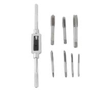 Juqrelith Set Chiave a Cricchetto Regolabile con Maschi per Filetto M3 / 4/5 / 6/8 / 10/12, Acciaio Durevole, Impugnatura Antiscivolo - Impugnatura Ergonomica, Morsa Regolabile, Per