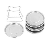 Juqrelith Set Piatti Rotondi in Acciaio Inossidabile 304, 16,5 cm, 8 Pezzi, Piccoli Piatti da Cena per Snack e Contorni - Resistenza Elevata, Facili da Pulire, Uso Quotidiano e Banqueting
