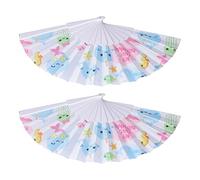 Juqrelith Ventaglio Pieghevole 2 Pezzi, Design Animali, Plastica Resistente, Decorazione e Rinfrescante - Accessorio Unico, Ideale per Feste e Performance