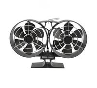 Juqrelith Ventilatore Camino 12 Pale, Doppio Motore, Alluminio, 25,5x5,5x16 cm, Coperchio Protettivo, Circolazione Aria Calda - Efficienza Energetica, Design Sicuro, Uso Versatile
