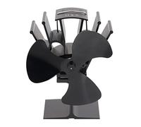 Juqrelith Ventilatore per Stufa a Legna, 3 Pale, Resistenza Alta Temperatura, Silenzioso, Alluminio, 20x15x8cm - Circolazione Aria Calda Migliorata, Senza Elettricità, Risparmio Combustibi