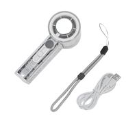 Juqrelith Ventilatore Portatile a Turbina, Ricaricabile USB, 100 Velocità Regolabile, Trasparente, 3000mAh, 13000rpm - Raffreddamento Rapido, Tecnologia Avanzata, Ideale per L’Estate