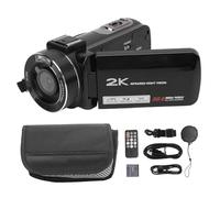 Juqrelith Videocamera Digitale 2K, Zoom Digitale 16X, Schermo Touch IPS 3 Pollici Rotazione, Controllo Remoto, Ideale per Viaggi