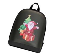 Juqrelith Zaino LED con Schermo Smart, Pannello 64x64 P2.75, Impermeabile Oxford, 30x26x12cm - Controllo BT App, Display Alta Definizione, Per Viaggi e Uso Commerciale (Nera)