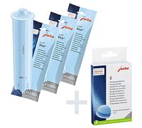 Jura Claris Blue+ - Set di 3 filtri + 6 pastiglie di pulizia per macchine da caffè automatiche Jura C60, E8, A1, ENA Micro, Z6, S8, Z8, WE6, WE8