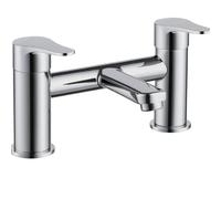 Jura - Rubinetto per vasca da bagno, struttura in ottone massiccio, miscelatore a doppia leva, finitura lucida, design moderno e durevole