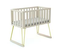 JURABABY - Culla a dondolo neonati legno ONLY - Giallo - 40 x 80-90 x 52 x 75 cm