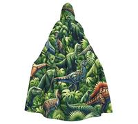 Jurassic-Dinosaur - Mantello con cappuccio da strega per adulti, costume di Halloween