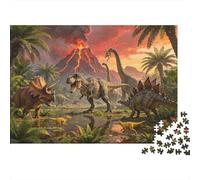 Jurassic Dinosaurs Puzzle 1000 Piece Materiale riciclabile T-Rex Puzzles for Anziani Relieve Senile Dementia Divertente Activity Great Regalo Idea 70x50cm/1000pcs