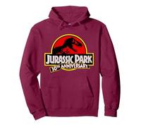 Jurassic Park 30th Anniversary Felpa con Cappuccio, Unisex per Adulti, Bordeaux, XL