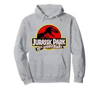 Jurassic Park 30th Anniversary Felpa con Cappuccio, Unisex per Adulti, Grigio Melange, M