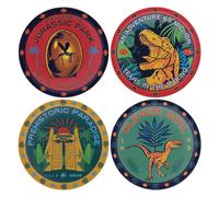 JURASSIC PARK - 4 Embossed Metal Coasters NUOVO