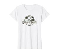 Jurassic Park Camo Fossil Logo C1 Maglietta, Donna, Bianco, 3XL