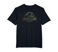 Jurassic Park Camo Fossil Logo C1 Maglietta, Uomo Taglie Grandi, Nero, 3X Tall