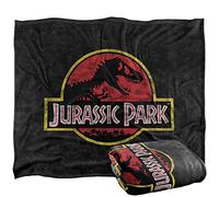 Jurassic Park Classic Logo Silky Touch Super Soft Plaid Coperta 152 x 127 cm, Bianco