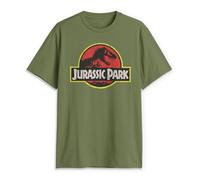 Jurassic Park Classic Movie Logo T-Shirt, Verde Militare, L Uomo