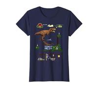 Jurassic Park Digital Video Game Scene Maglietta, Donna, Navy, M