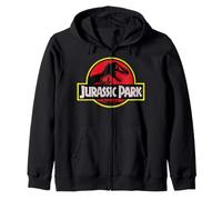 Jurassic Park Distressed Vintage Logo Felpa con Cappuccio