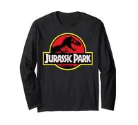Jurassic Park Distressed Vintage Logo Maglia a Manica