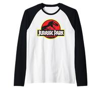 Jurassic Park Distressed Vintage Logo Maglia con Maniche Raglan