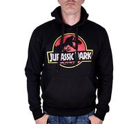 Jurassic Park Felpa con Cappuccio da Uomo, Nero, XL