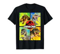 Jurassic Park Four Different Dinosaur Faces Maglietta