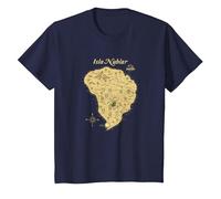 Jurassic Park Isla Nublar Map Maglietta, Bambini, Navy, 8 Anni