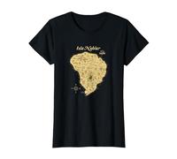 Jurassic Park Isla Nublar Map Maglietta, Donna, Nero, XS