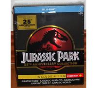 Jurassic Park+Jurassic World 25º Anniversario 4 Film Blu-Ray Avventure Nuovo