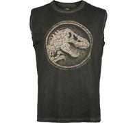 Jurassic Park Jurassic World - Cracked Earth Logo Uomo Canotta Grigio XL 100% Cotone Regular