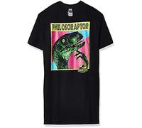 Jurassic Park Maglietta da Uomo Big Philosoraptor, Nero, XL