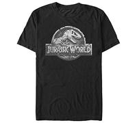 Jurassic Park Maglietta da Uomo con Logo Jurassic World Return con Licenza Ufficiale, Nero//Logo Ritorno, S