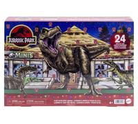 Mattel Jurassic World - Calendario dell'Avvento 2026, 24 giorni di sorprese a tema Visitatori dell'isola di Jurassic Park, include mini dinosauri, personaggio e accessori, 4+ anni, JLD23