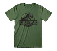 Jurassic Park 'Mono Logo' (Verde) Maglietta - NUOVO E UFFICIALE