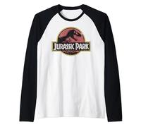 Jurassic Park Original Fossil Silhouette Faded Logo Maglia con Maniche Raglan
